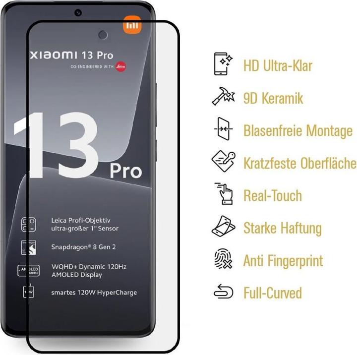 Produktbild Protectorking 2x Ceramic-Glass Full Cover HD Klar (2 Stück, Xiaomi 13 Lite)
