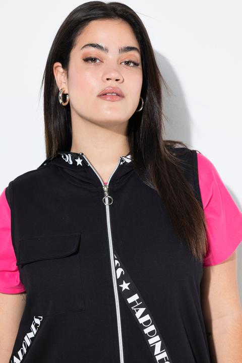 Actual product image Angel of Style Long-Sweatweste, A-Linie, Wording-Bänder, Kapuze (44)