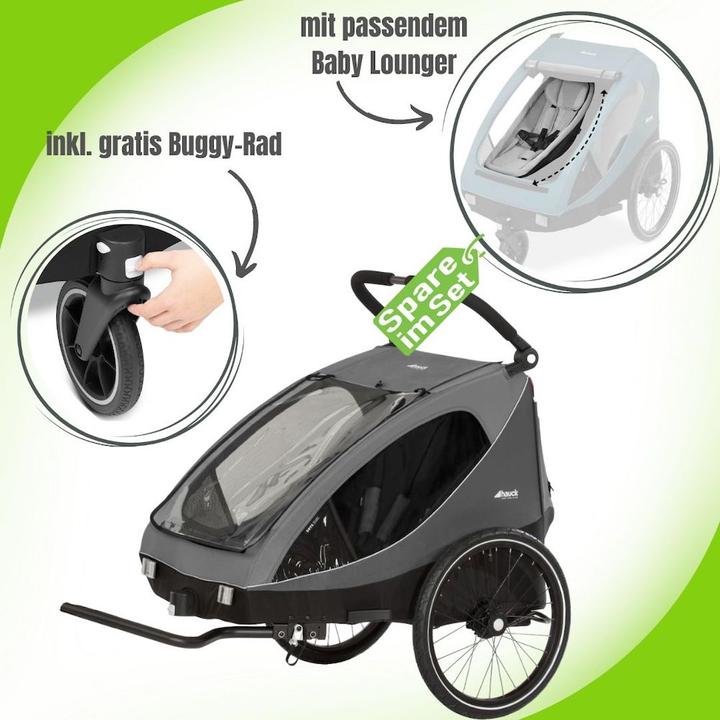 Produktbild Hauck Dryk Duo Fahrradanhänger inkl. Baby Lounger