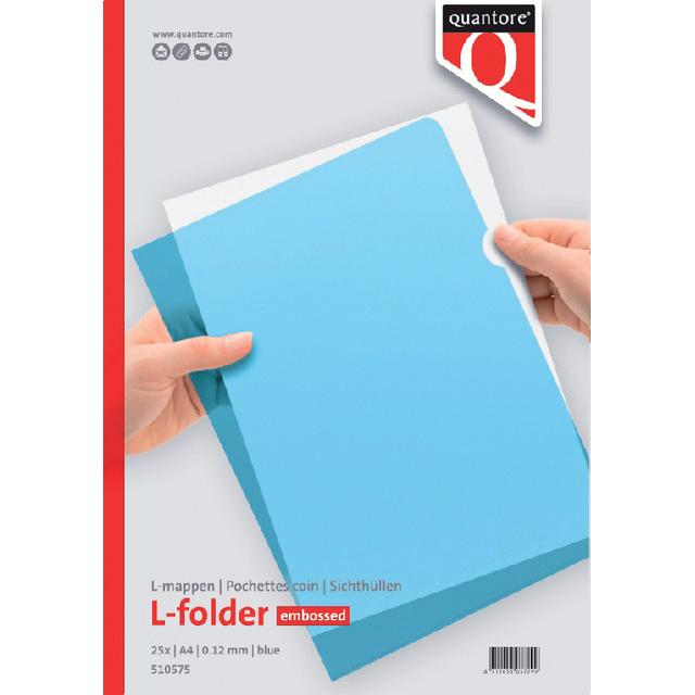 Quantore, Mappe, 25 Blaue A4 Sichthüllen L-Modell 0,12mm PP (A4)