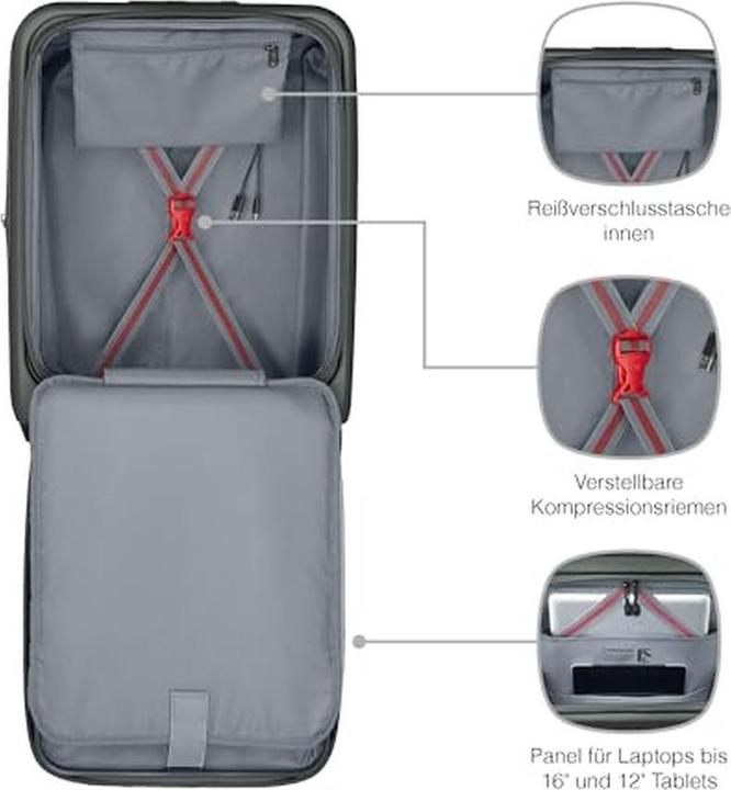 Image du produit Wenger Valise rigide à double roues avec serrure TSA, compartiment pour ordinateur et ports USB