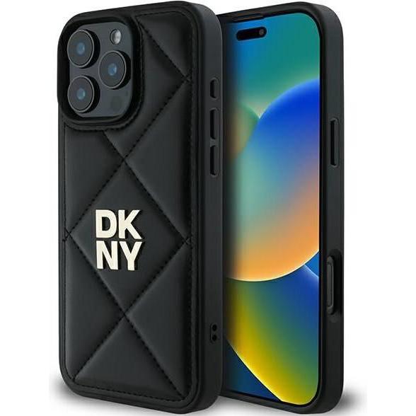 Thumbnail - DKNY DKHCP16XPQDSLK iPhone 16 Pro Max 6.9" czarny/black Quilted Stack Logo (Apple iPhone 16 Pro Max), Smartphone Hülle, ...
