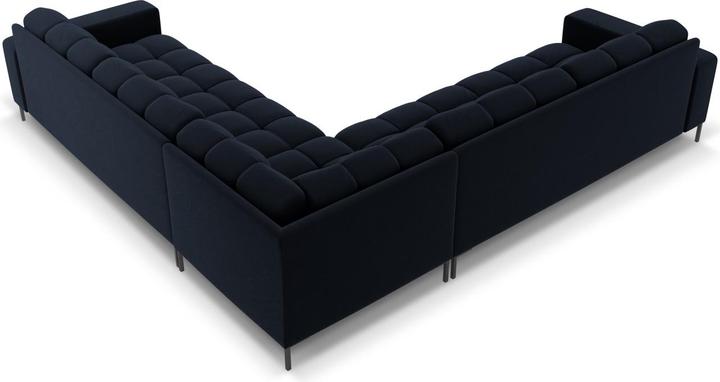 Actual product image Cosmopolitan Design Velvet Symmetrical Corner Sofa, "Bali", 6 Seats, Dark Blue, 256x256x75 Made in Europe (Corner sofa)