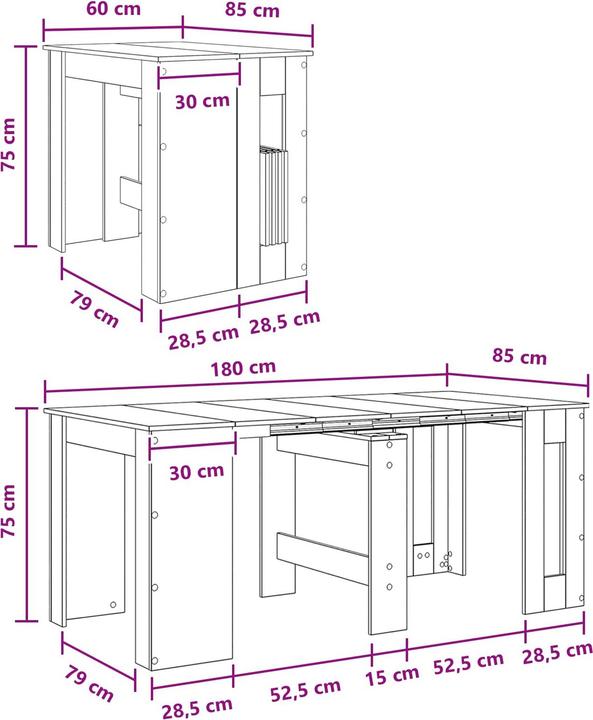 Image du produit vidaXL Esstisch (180 x 85 x 75 cm)