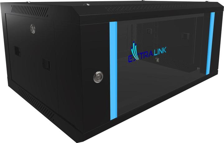 Produktbild Extralink 4U 600X450 WALL-MOUNTED RACKMOUNT CABINET BLACK Wall mounted rack (4 HE, 19 Zoll Rack)