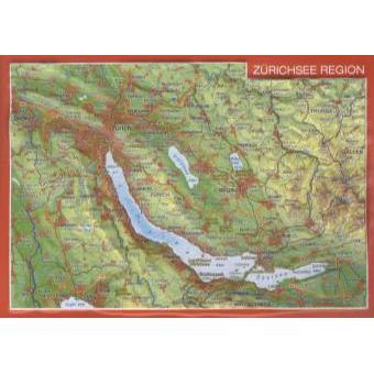 Reliefpostkarte Region Zürichsee, Landkarte