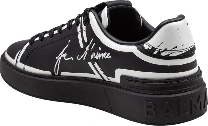 Image du produit Balmain b-court sneakers in leather with "je taime" print color black (41)