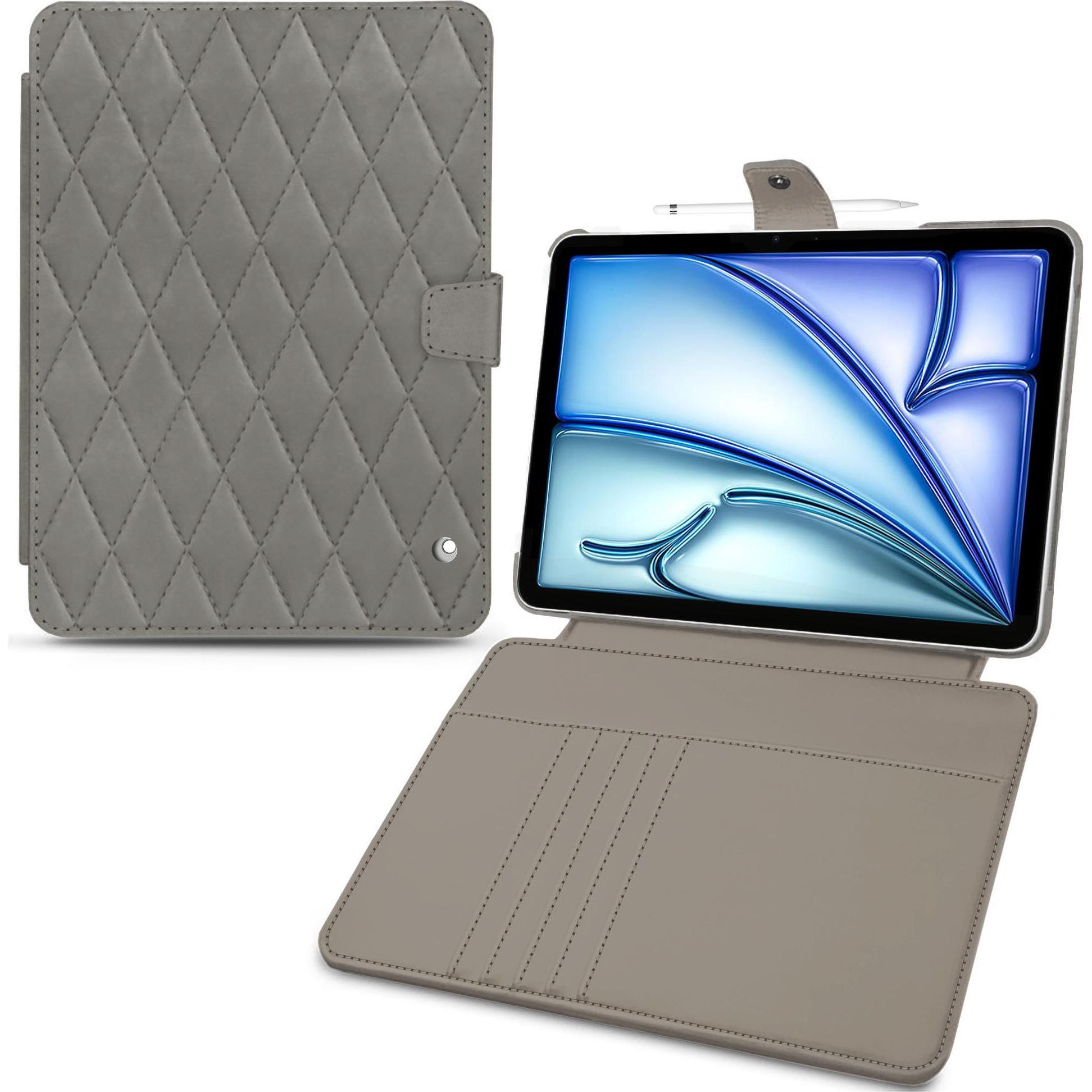 Noreve Lederschutzhülle Wallet (iPad Air 2022 (5. Gen), iPad Air 2020 (4. Gen)), Tablet Hülle, Grau