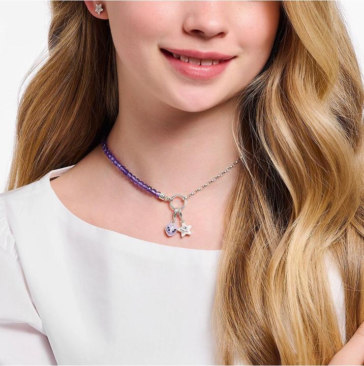 Image du produit Thomas Sabo Charm pendentif étoile avec pierres blanches et émail blanc à froid en argent (Émail, Argent 925)