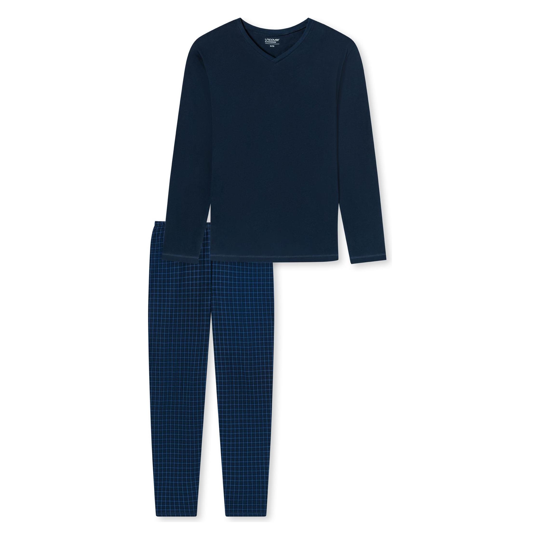 Uncover By Schiesser, Herren, Pyjamas, Pyjama Homewear Bequem Sitzend - 13699, Blau, (Xl)