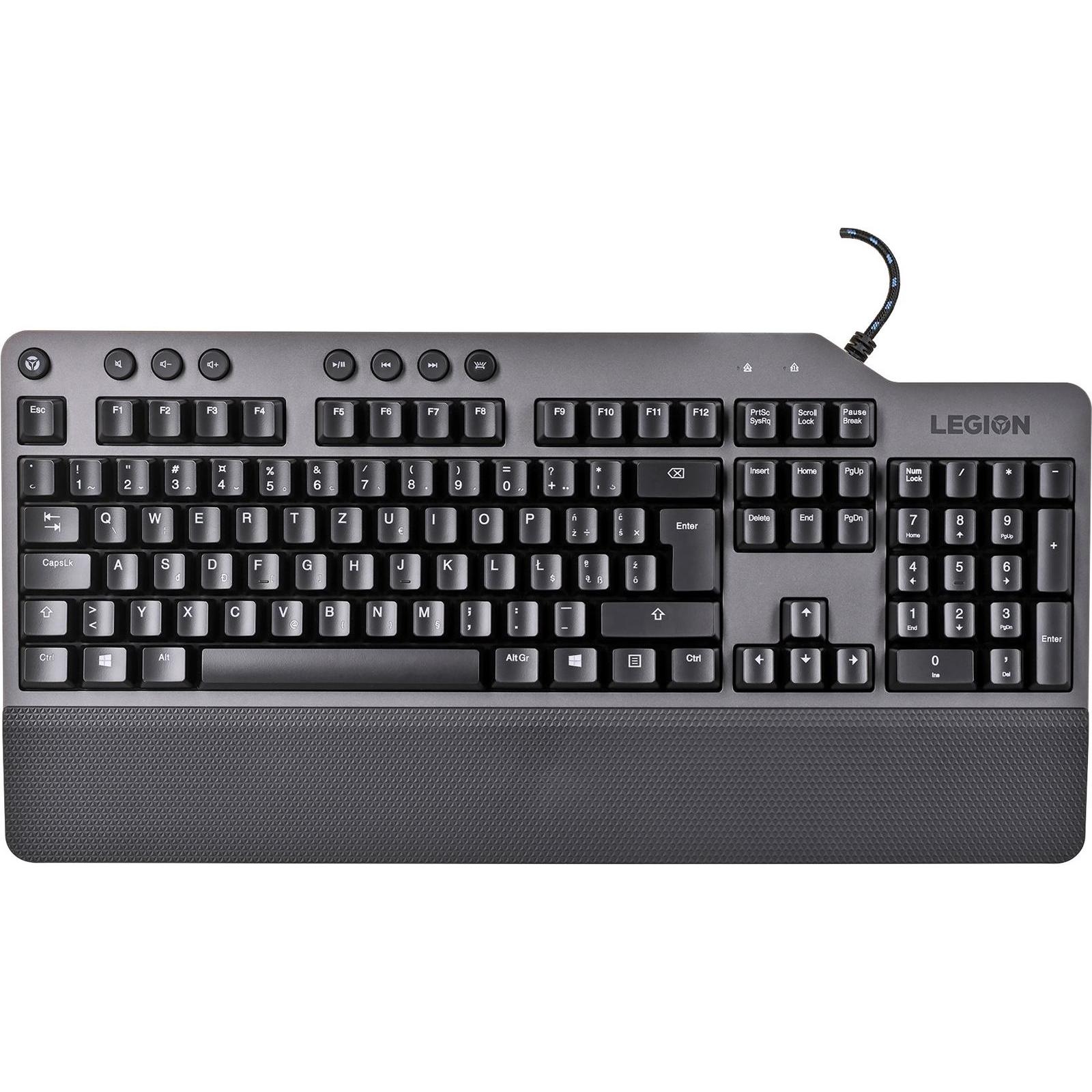 Lenovo Legion K500 Tastatur USB QWERTY Schwarz Grau (US, Kabelgebunden), Tastatur, Schwarz