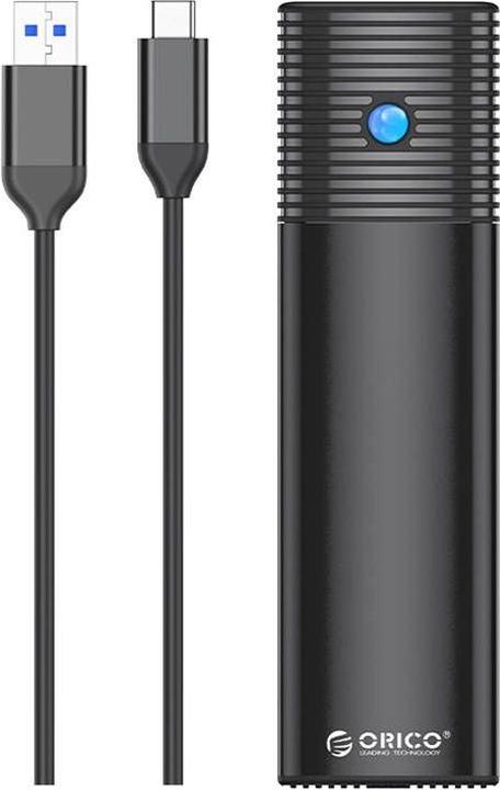 Actual product image Orico M.2 SATA external drive enclosure, PWM2-BK-EP, USB-C, 5Gbps (black) (M.2 2242, M.2 2260, M.2 2230, M.2 2280)