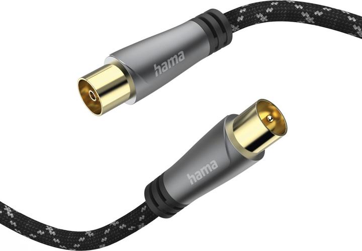 Actual product image Hama Antenna cable, coax male - coax female, metal, gold plated, 1.5 m, 120 dB (120 dB, Antenna cable)