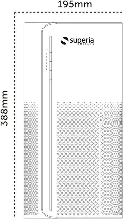 Produktbild Superia Air Purifier with UV-C Disinfection, HEPA Filter, Smart App Control, 4 Speeds, Odor Removal