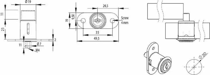 Produktbild OK-Line Druckknopfschloss