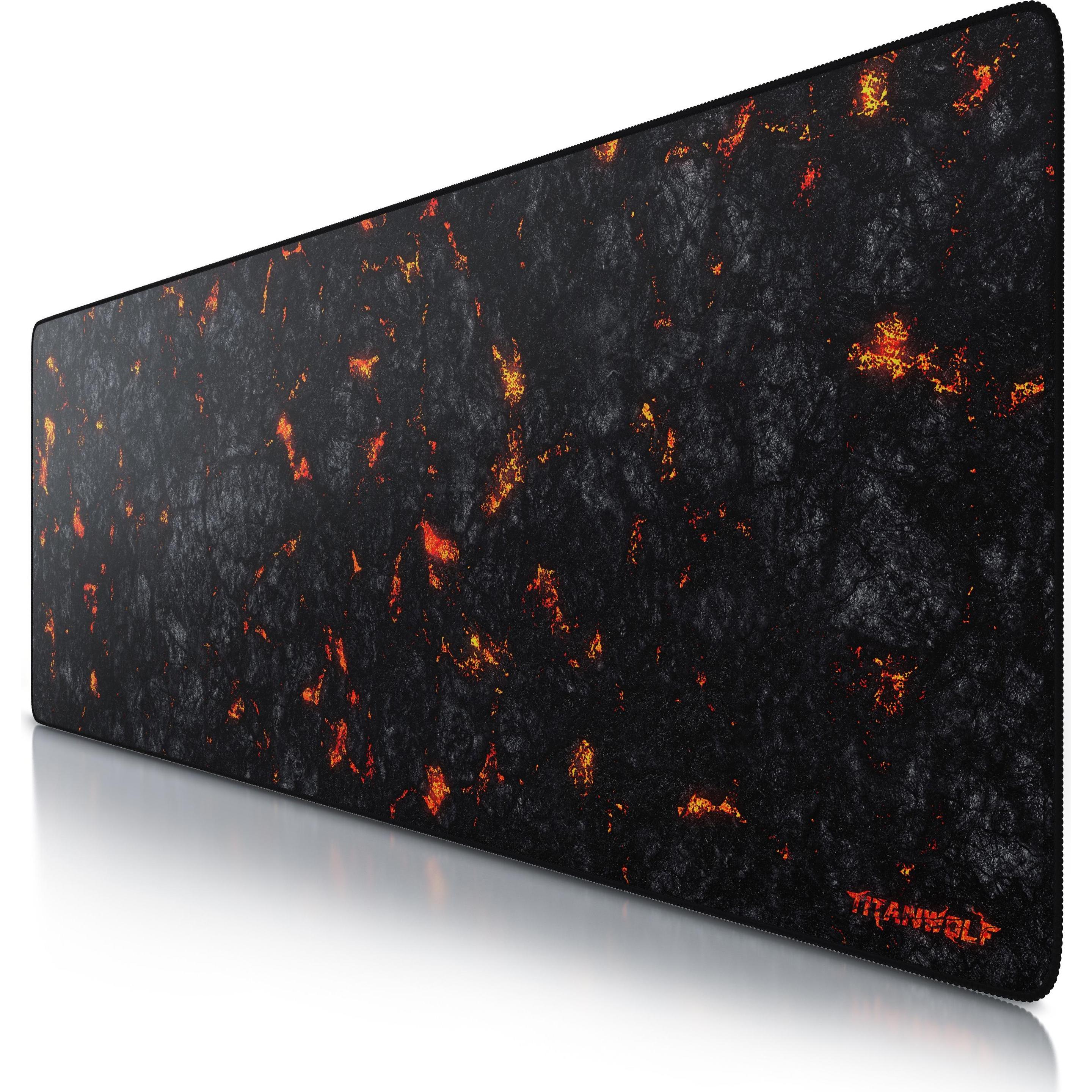 Titanwolf Gaming Mauspad, XXXL Speed Mausmatte 1200 x 400 mm, Geschwindigkeit & Präzision, Lava (3XL), Mausmatte, Schwar...