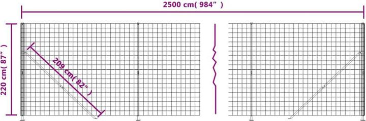 Produktbild vidaXL Maschendrahtzaun