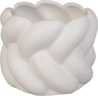 Produktbild Bludeko Topf Strick weiss matt 14x11cm (2) (14 x 11 cm)