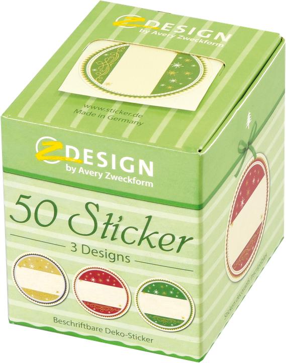 Actual product image Avery Sticker on roll Gift 50 pieces Green/Red/White