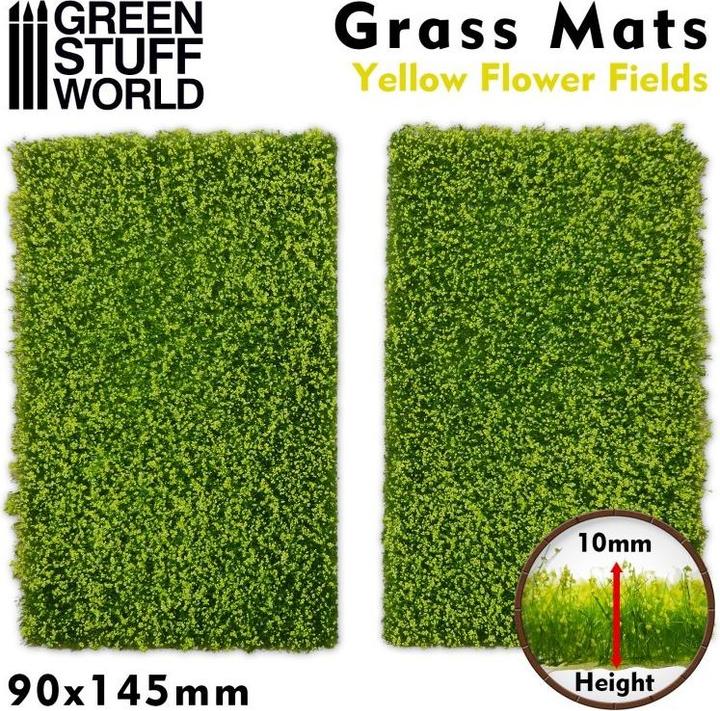 Green Stuff World Grass Carpet Cutting - Field of Yellow Flowers