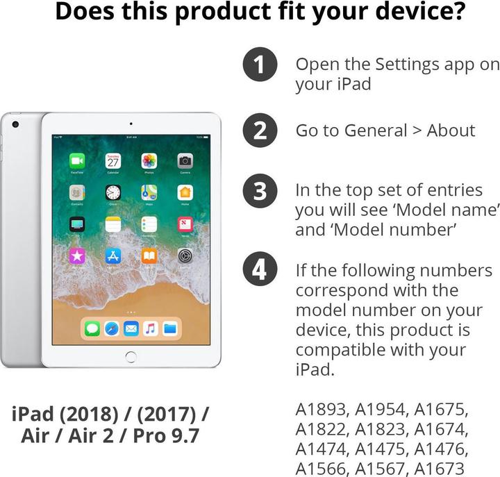 Image du produit Merkloos Keyboard Bookcase QWERTY iPad (2018) / (2017) / Air (2) / Pro 9.7 (ING. Int., iPad Air 2, IPad Pro 9.7)