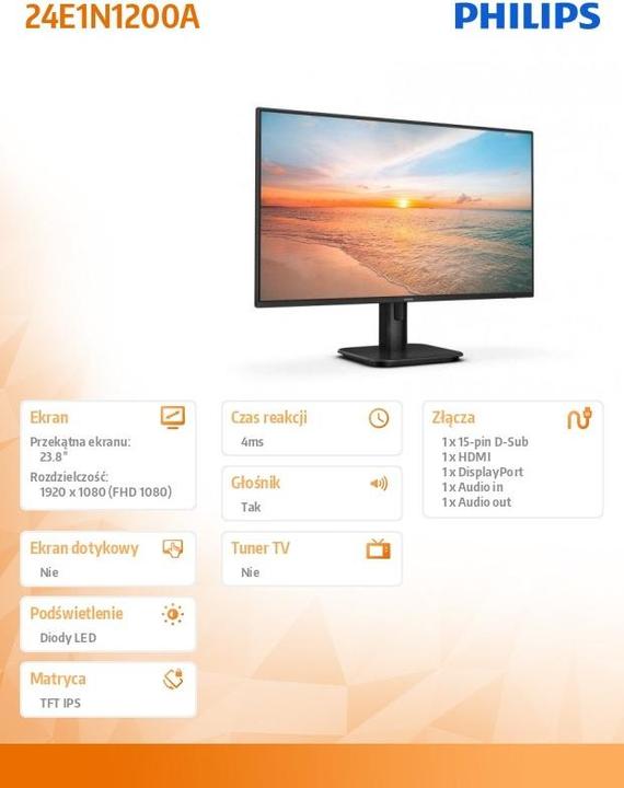 Actual product image Philips 24E1N1200A/00 (1920 x 1080 pixels, 23.80")