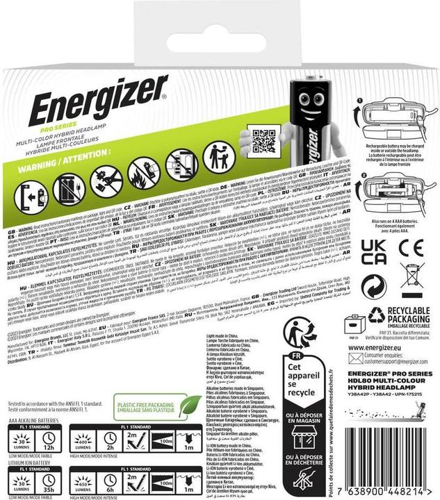 Actual product image Energizer PRO Series Multicolour Hybrid LED Headlamp battery-powered 600 lm (600 lm)