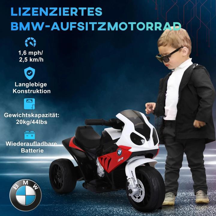 Immagine prodotto Homcom Kinder Elektro Motorrad mit Licht- und Soundeffekte BMW S1000 RR Rot (6 V)