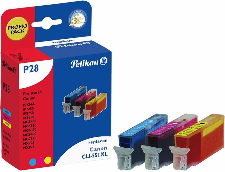 Actual product image Pelikan Cli-551xl (M, C, Y)