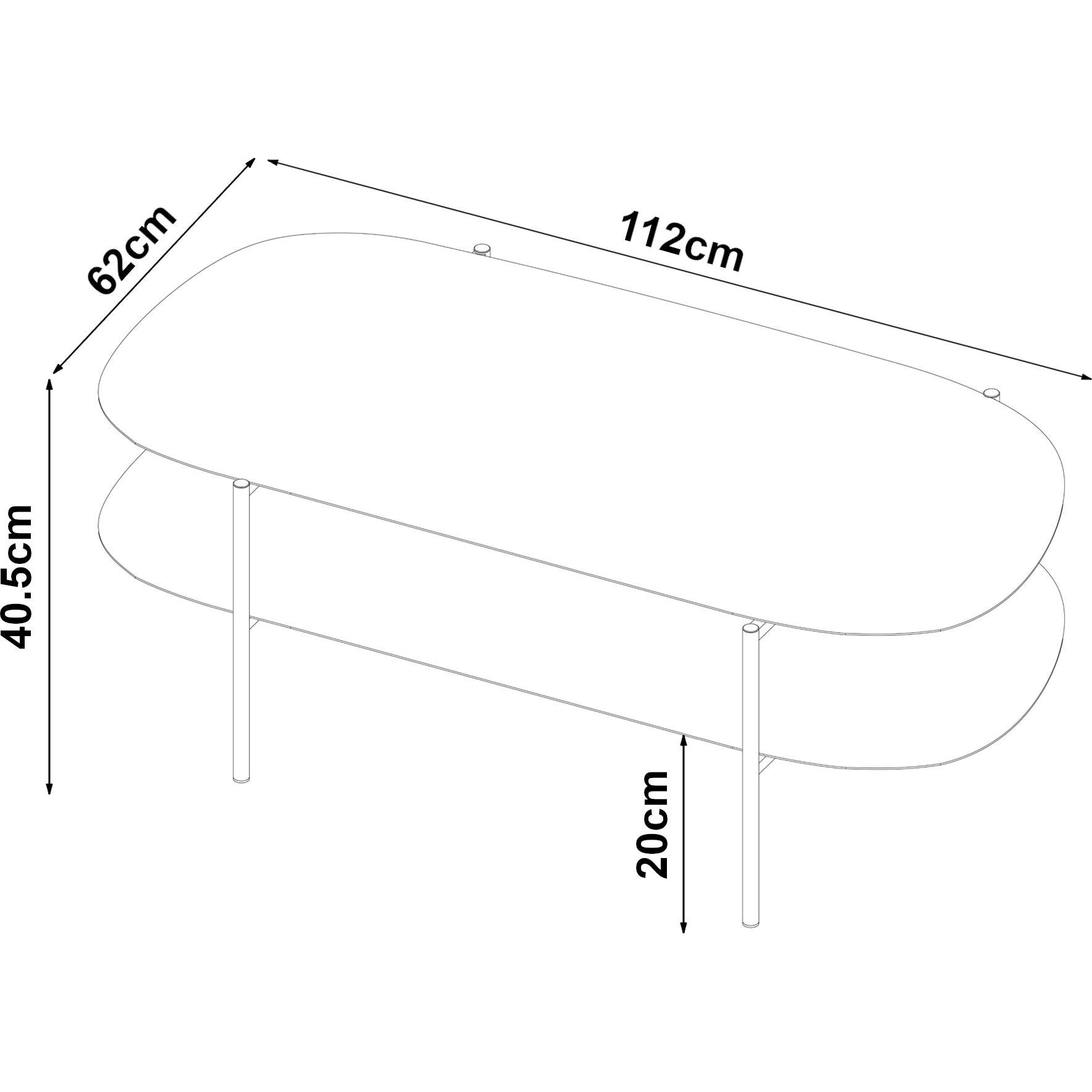 Thumbnail - En.Casa, Couchtisch + Beistelltisch, Enebakk (112 x 62 x 40.5 cm)