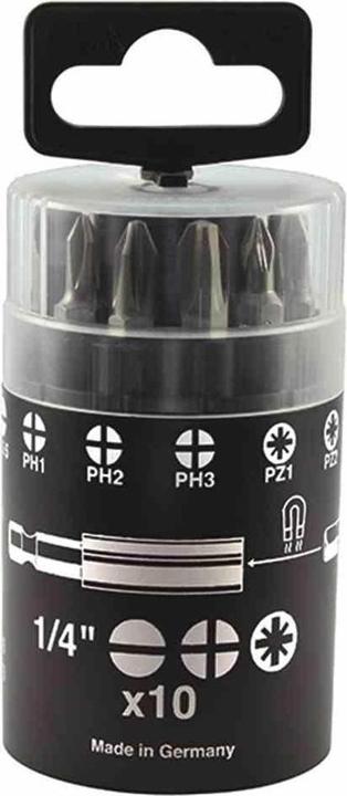 Productafbeelding Ironside Bitbox 10 stuks, in praktische ronde doos, SL: 4,5 / 5,5 / 6,5, PH: 1 / 2 / 3, PZ: 1 / 2 / 2 (PZ: 1)