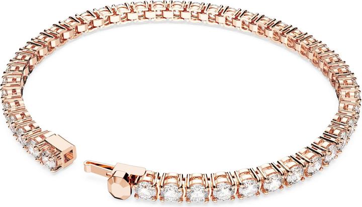 Immagine prodotto Swarovski Bracciale Tennis Matrix Taglio Rotondo Oro Rosa Bianco (16.50 cm, Metallo Swarovski)