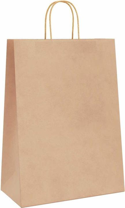 Actual product image vidaXL Kraft paper bags 50 pcs. with handle Brown 32x17x44 cm Paper bag (50 pcs.)