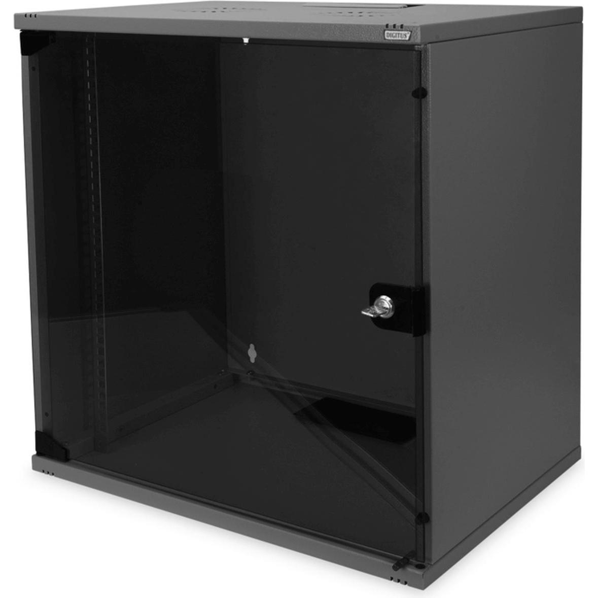 Digitus Alloggiamento a parete SOHO, smontato - 540 x 400 mm (L x P) (12 HE, Rack da 19 pollici), Armadio rack, Nero