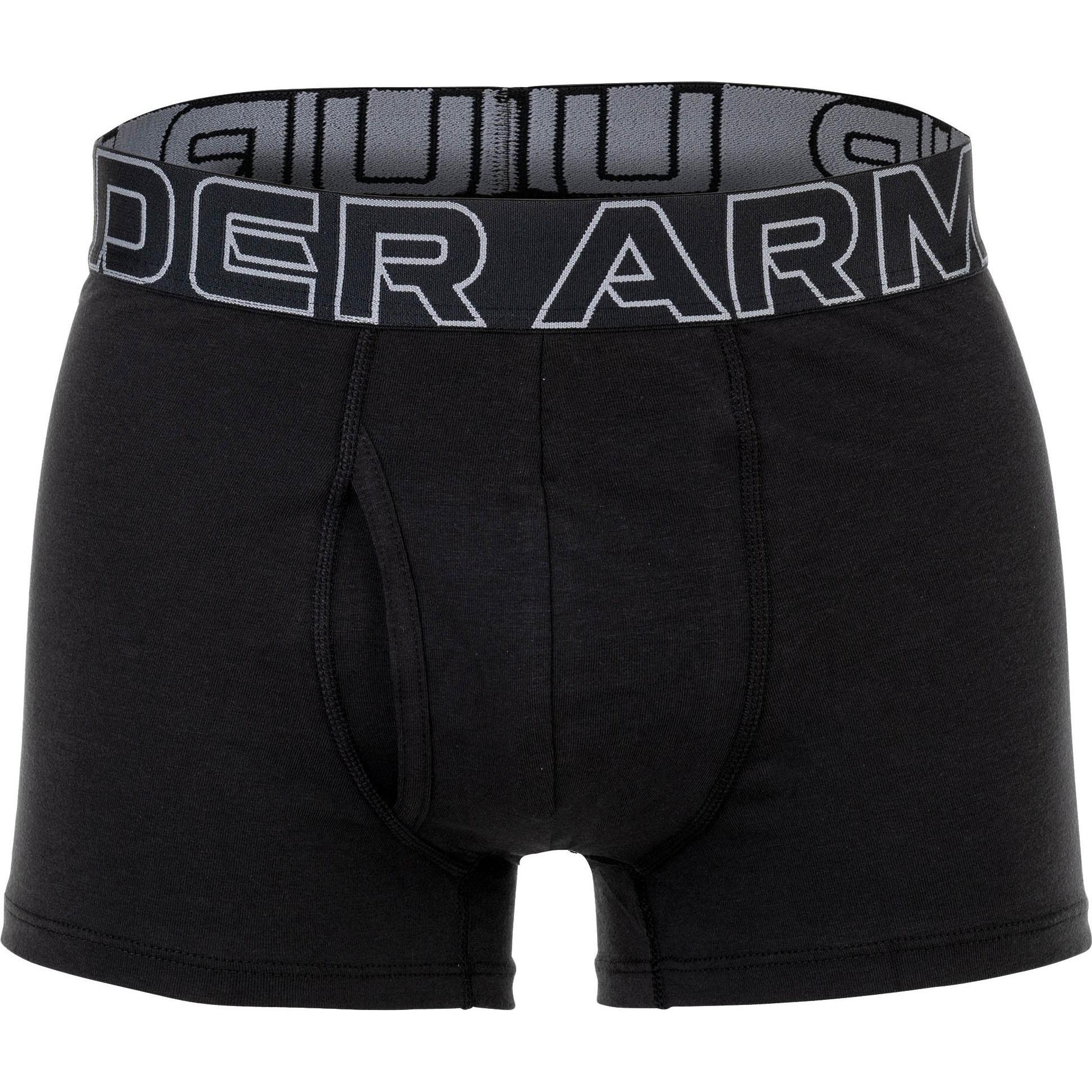 Thumbnail - Under Armour, Herren, Unterhosen, Boxershort Sportlich Figurbetont UA PERFORMANCE COTTON - SOLID 3 IN 3PK, Schwarz, (XL,...