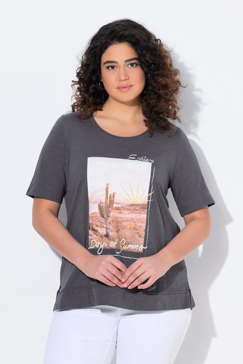 Produktbild Ulla Popken T-Shirt, Kaktus, Classic, Rollkanten, Rundhals, Halbarm (46, 48)