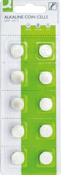 Immagine prodotto Q-Connect Pile alcaline a bottone (10 pz., LR44, 145 mAh)