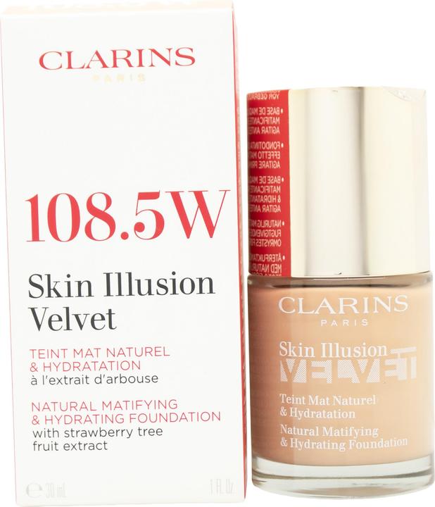 Actual product image Clarins SKIN ILLUSION VELVET FOUNDATION 108.5W 30ml (108.5W Camel)