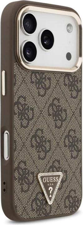 Produktbild Guess Case Magsafe 4G PU Leather Case With Triangle Logo And Gold Metal Camera Frame For iPhone 17 P (Apple iPhone 17 Pro)