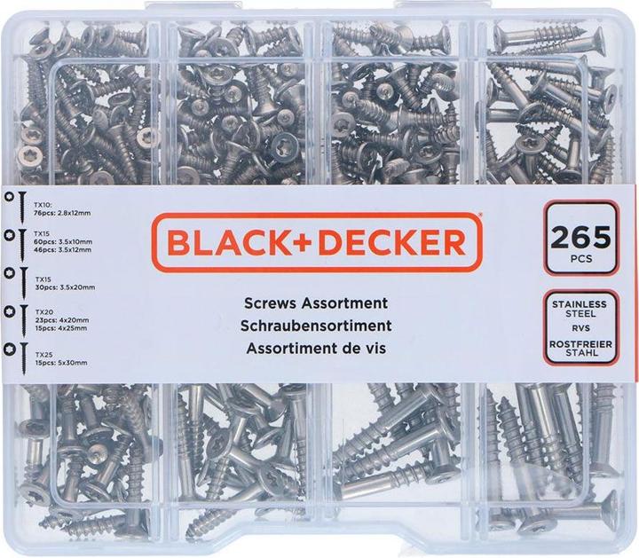 Actual product image Black & Decker Screw assortment (265 Screws per piece, 3.5 x 12 mm, 3.5 x 20 mm, 4 x 20 mm, 4 x 25 mm, 5 x 30 mm)
