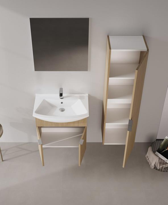 Produktbild Homitis Purus 65 Bathroom Cabinet With Sink & Mirror Set (2 Pieces)