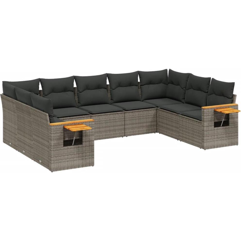 VidaXL, Gartenlounge, 10-tlg. Garten-Lounge-Set mit Kissen