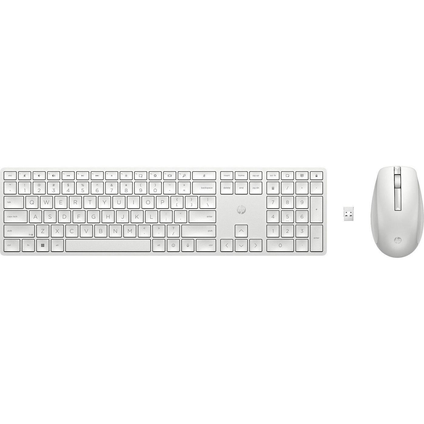 HP 650 Wireless Keyboard and M (Italiano, Senza fili), Tastiera, Bianco