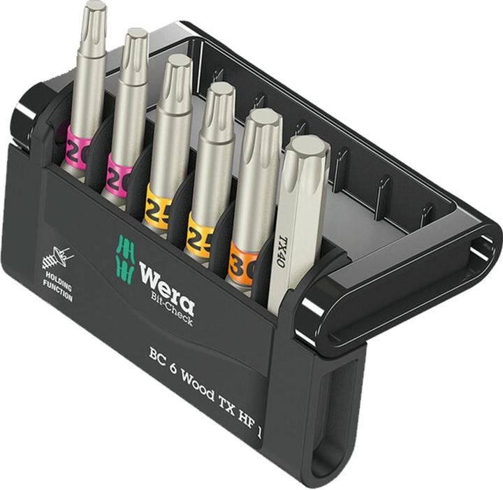 Actual product image Wera Bit-Check 6 Wood TX HF 1 SB (Hexagon socket TX)