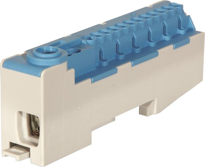 Pollmann Pluggable neutral conductor terminal for mounting rails N14-S blue