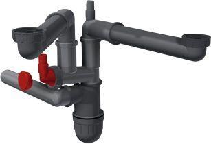 Franke Siphon Platzsparender Flaschensiphon Gray Line 2 Kammern (Siphon-Montagematerial)