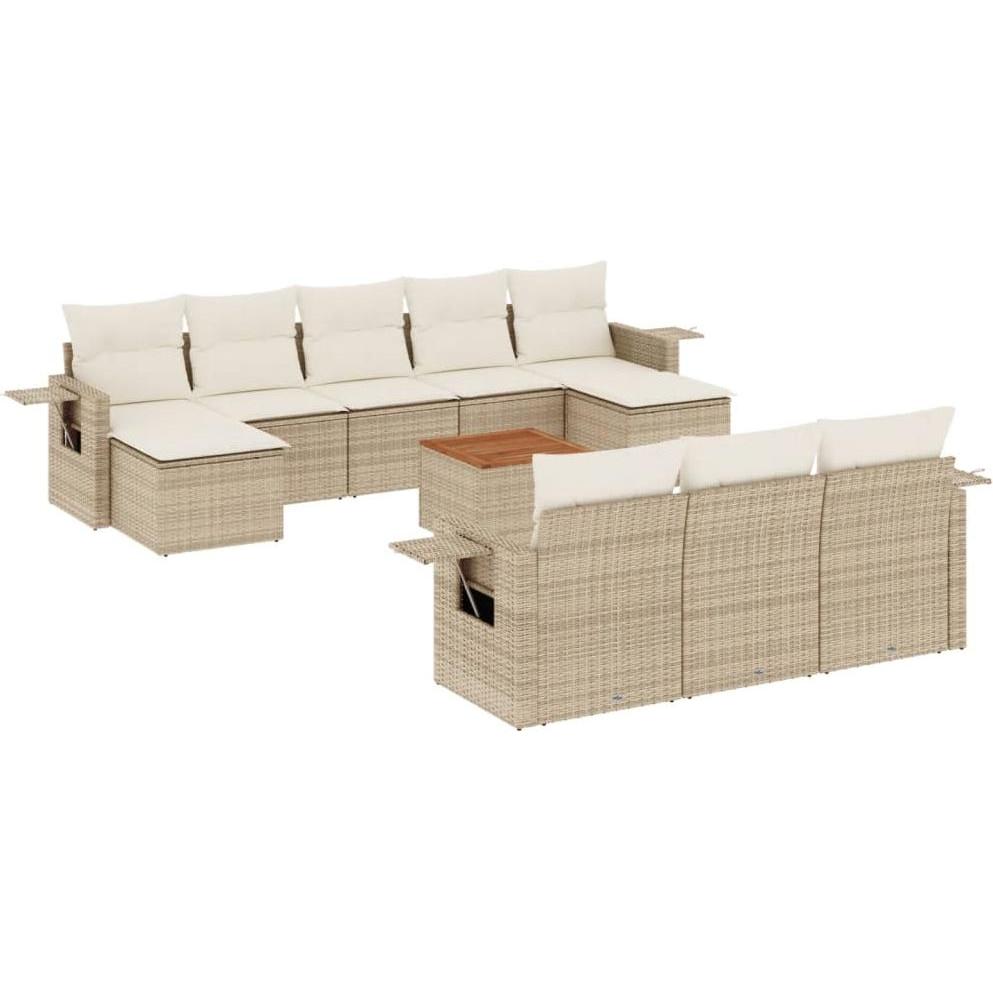 VidaXL, Gartenlounge, 10-tlg. Garten-Lounge-Set mit Kissen