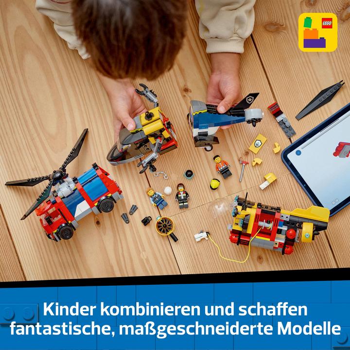 Produktbild LEGO Kombinationsset mit Hubschrauber, Löschauto und U-Boot (LEGO City)