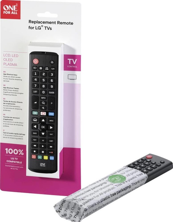Image du produit One for All URC4911 - Télécommande de remplacement LG 2.0 (Télécommande spécifique à l'appareil, Infrarouge)
