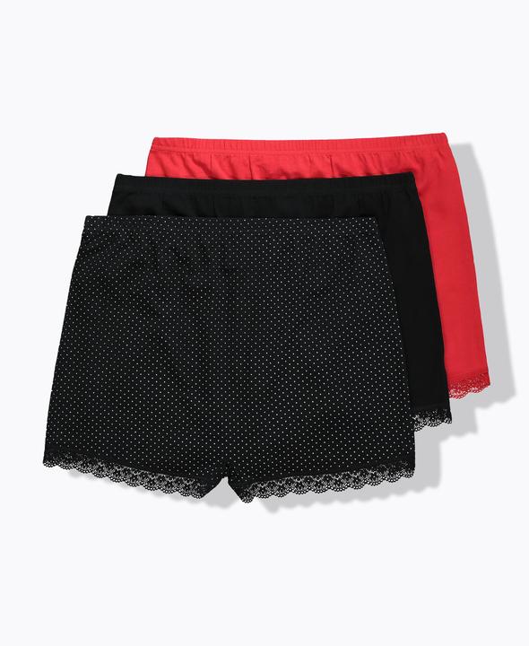 Image du produit Ulla Popken Lot de 3 shorties, dentelle et motif à pois (46, 48, Lot de 3)